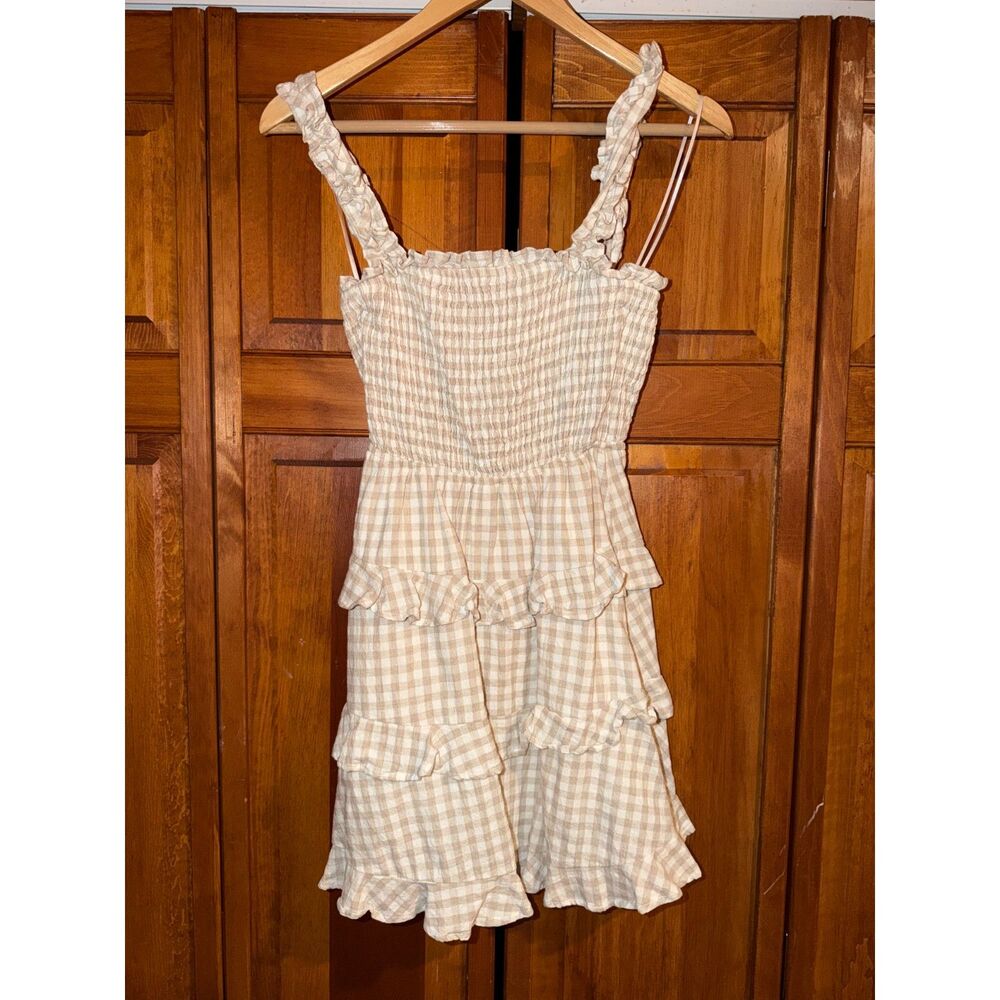 Mable Gingham Ruffle Mini Dress Size Small - Picture 4 of 5